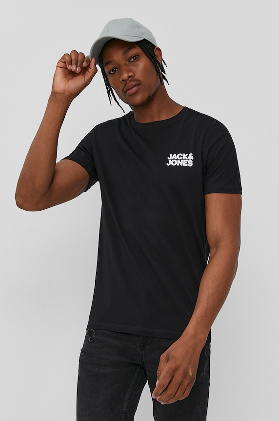 Tričko Jack & Jones (3-pack) potisk černá 12191762