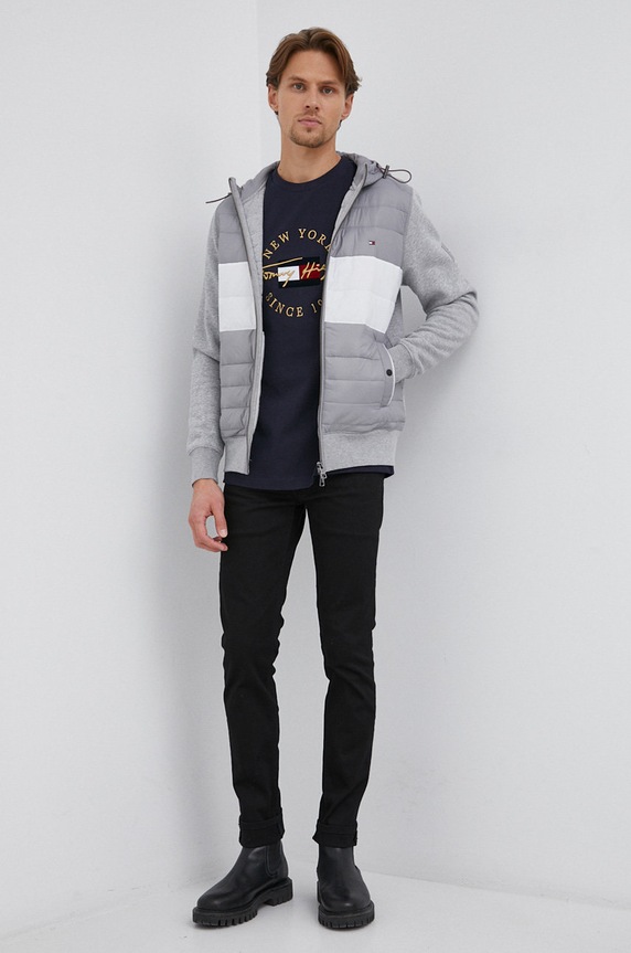 Tommy Hilfiger T-shirt bawełniany MW0MW21426.4890 granatowy AW21