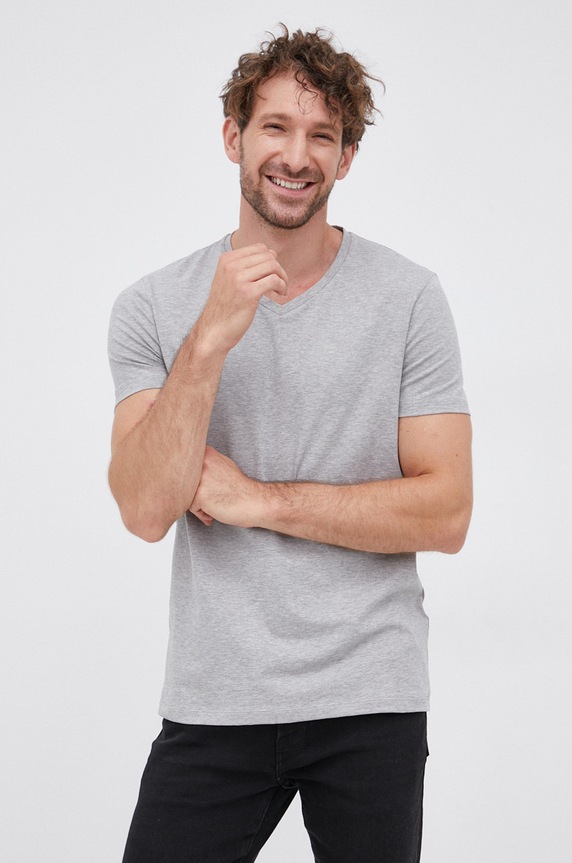 HUGO - T-shirt (2-pack) 50325417 z elastanem szary 50325417