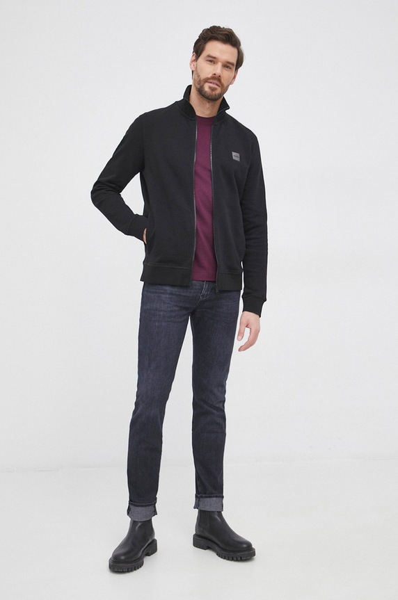 BOSS T-shirt bawełniany 50379310 50379310 fioletowy AW21