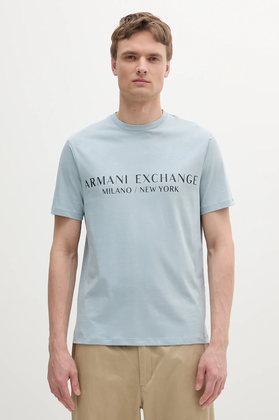 Armani Exchange pamut póló pamut kék 8NZT72.Z8H4Z