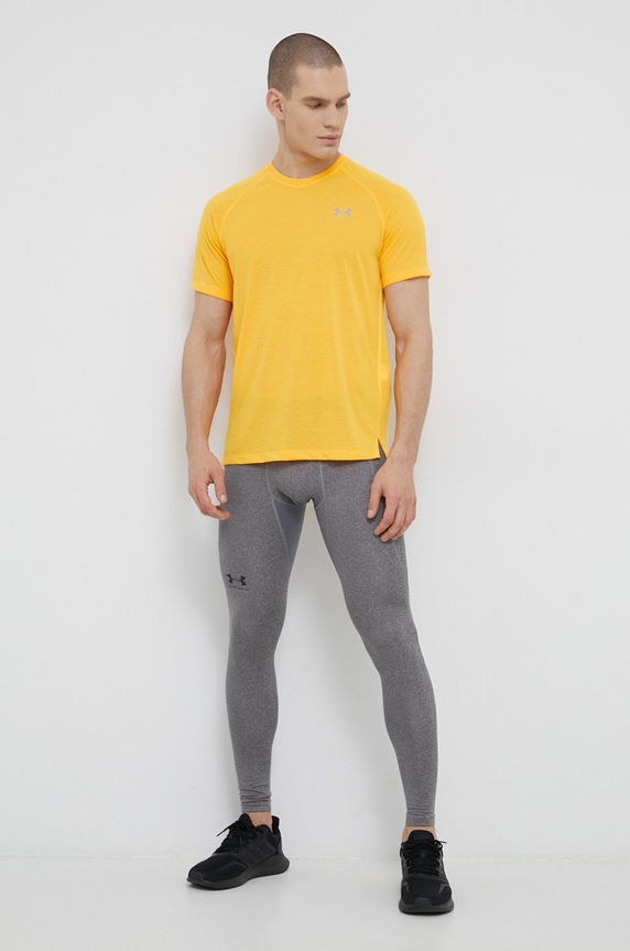 Under Armour t-shirt do biegania Streaker 1361469 żółty AW23