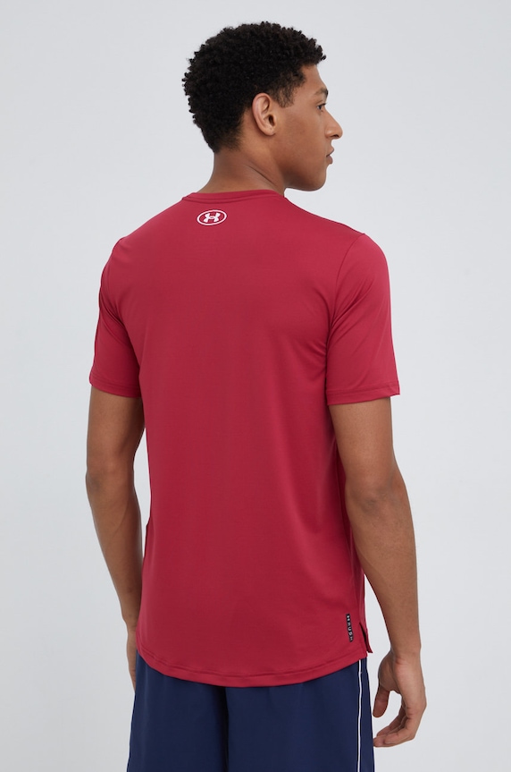 Odzież Under Armour t-shirt treningowy Rush Energy 1366138 bordowy