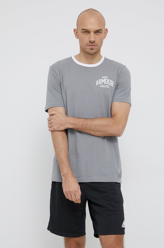 Tričko Under Armour 1366460 jednofarebný sivá 1366460
