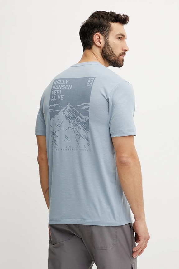 Helly Hansen t-shirt SKOG RECYCLED GRAPHIC niebieski 63082