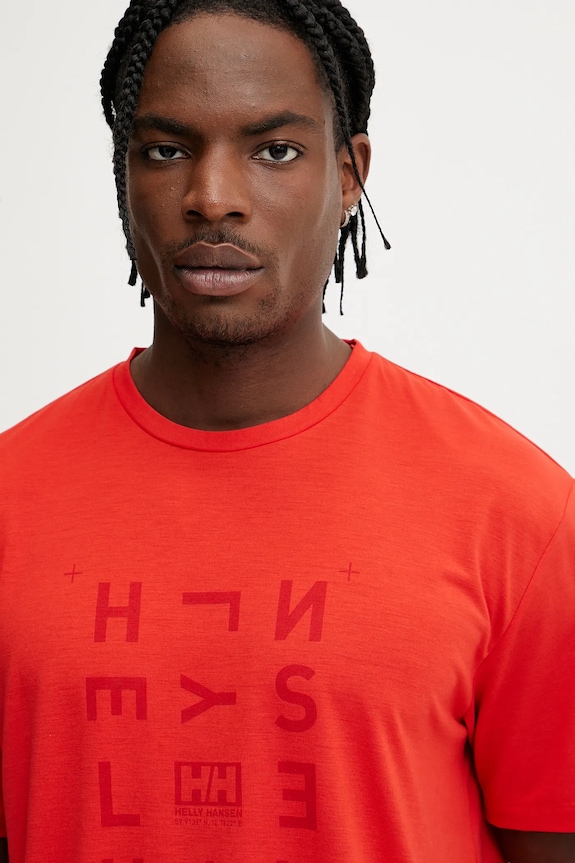 Μπλουζάκι Helly Hansen SKOG RECYCLED GRAPHIC κόκκινο 63082