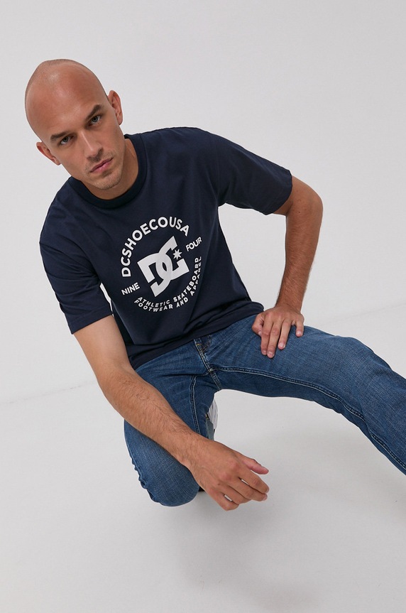 Bavlnené tričko Dc ADYZT04990 tmavomodrá SS23