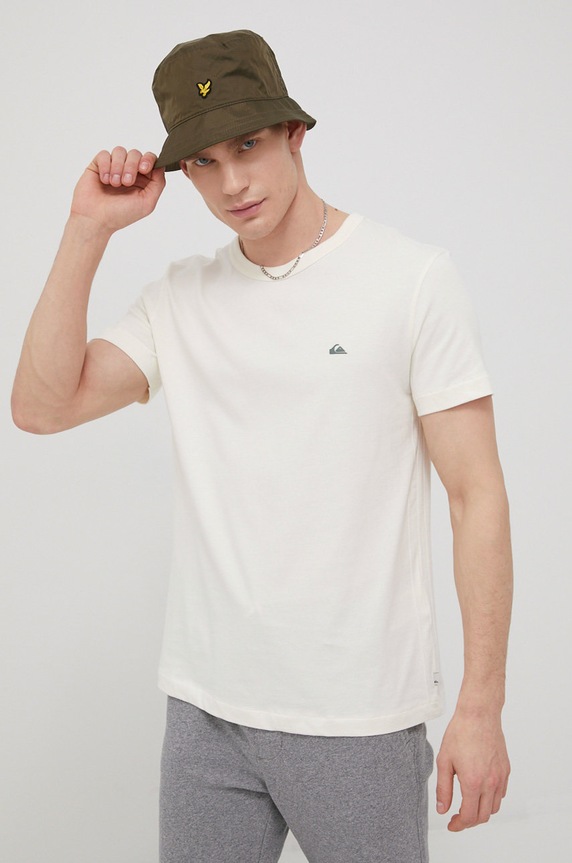 Quiksilver T-shirt bawełniany bawełna beżowy EQYKT04092