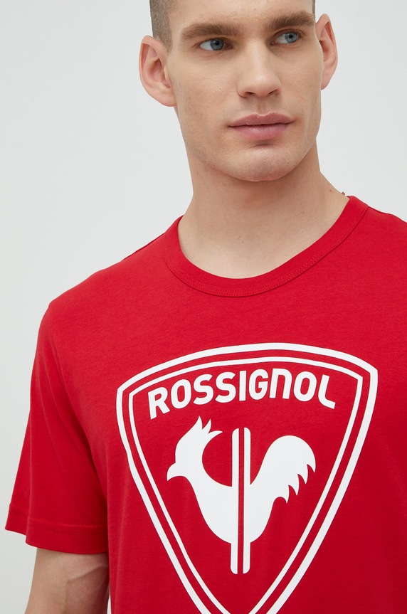 Rossignol t-shirt bawełniany nadruk czerwony RLKMY04