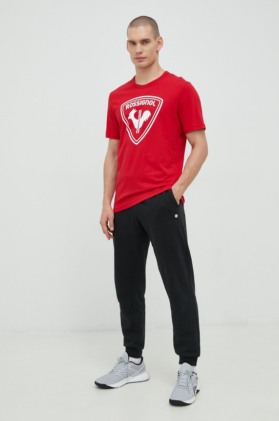 Rossignol t-shirt bawełniany RLKMY04 czerwony SS23