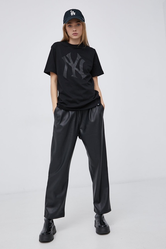 47 brand pamut póló MLB New York Yankees BB017TEMIME544089JK fekete AW21