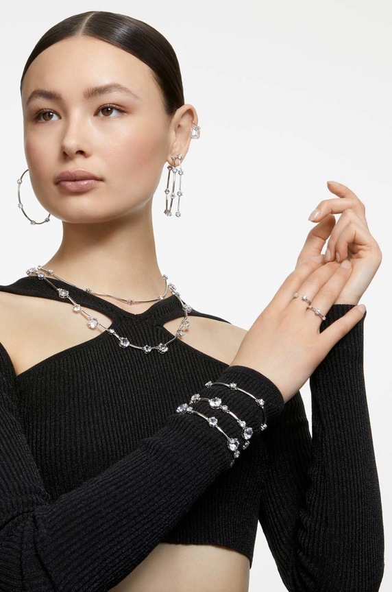 Swarovski pierścionek CONSTELLA 2-pack 5640962 srebrny