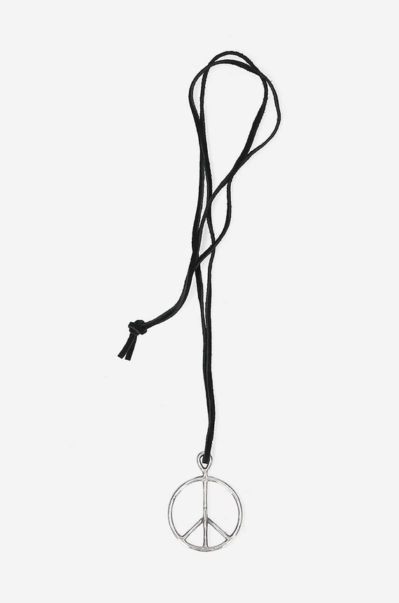 Ogrlica Needles Peace Pendant - Deer Cord LQ015.SILVER srebrna AW22