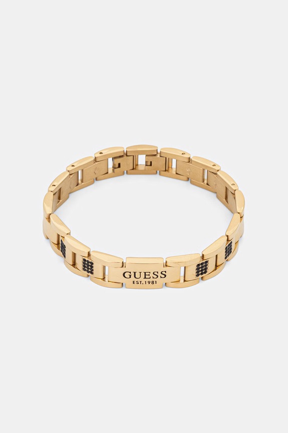 Guess braccialetto da uomo acciaio inox cristallo oro JUMB01.342JW