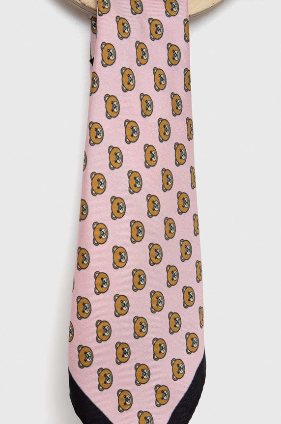 Μεταξωτό μαντήλι τσέπης Moschino M5261.E5000 ροζ AW25