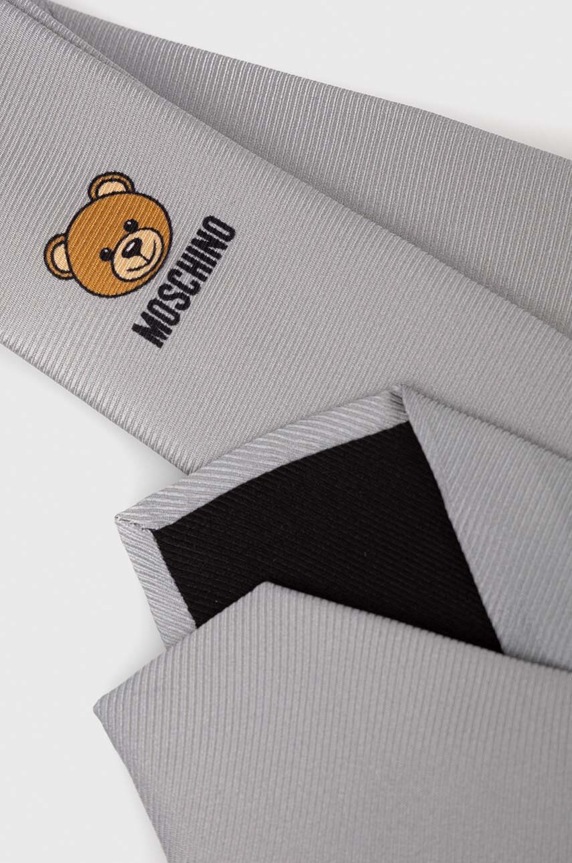 Moschino krawat jedwabny M5347.55060 szary SS26
