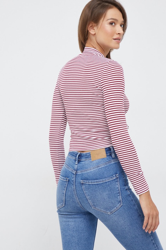 Odzież Pepe Jeans bluzka PL505347.286 bordowy