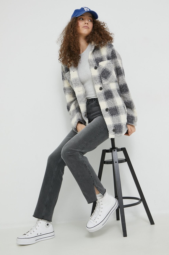 Abercrombie & Fitch top KI139.2652.112 gri AW22