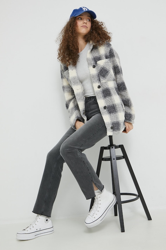 Abercrombie & Fitch top KI139.2652.112 gri AW22