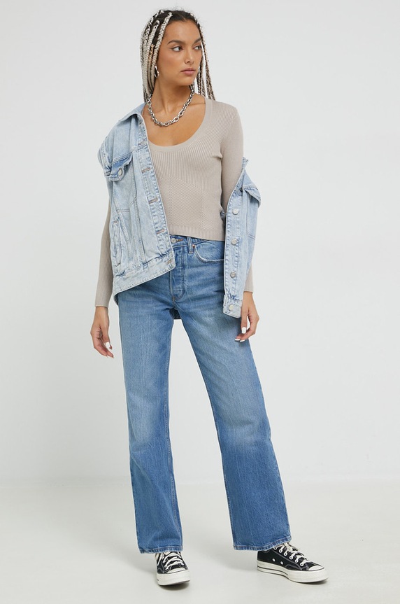 Abercrombie & Fitch sweter KI150.2706.400 beżowy AW22