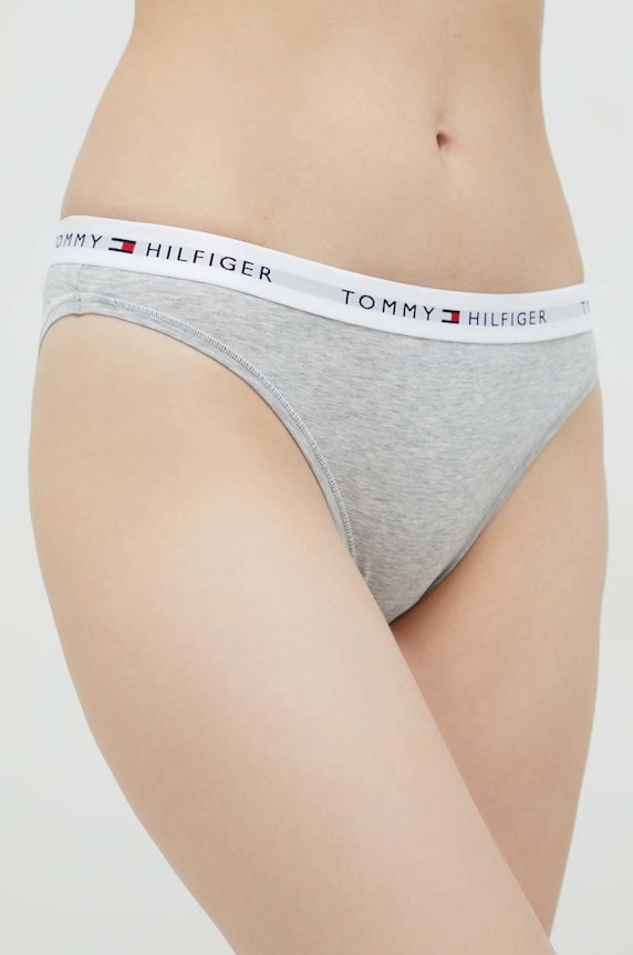 Σλιπ Tommy Hilfiger πλεκτό ύφασμα γκρί UW0UW03836.9BYY