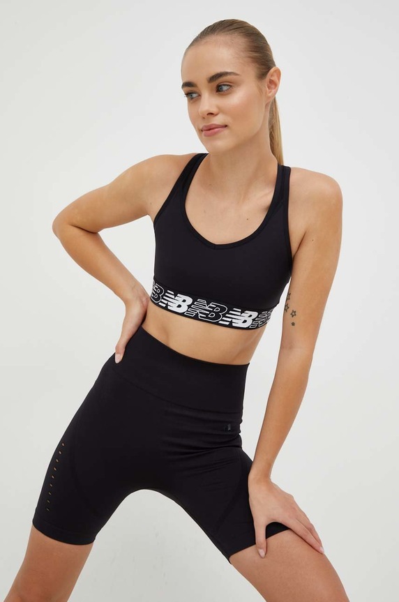 New Balance biustonosz sportowy Pace Bra 3.0 miękka czarny WB11034BK