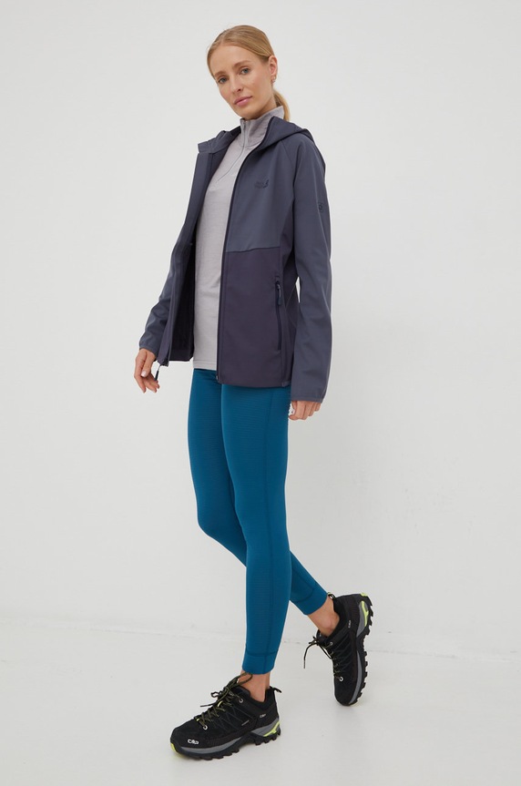 Jack Wolfskin longsleeve funkcyjny Alpspitze Wool 1808721 szary AW22