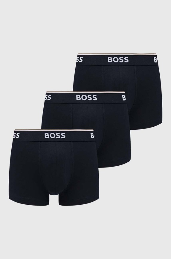 Boxerky BOSS (3-pak) Trunk 3P Power melanž tmavomodrá 50475274