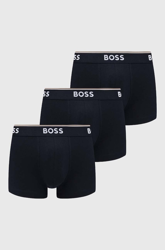 Boxerky BOSS (3-pak) Trunk 3P Power melanž tmavomodrá 50475274