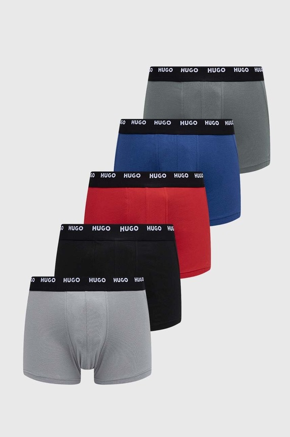 Μποξεράκια HUGO 5-pack εφαρμοστό σορτς μπόξερ μπλε 50479944