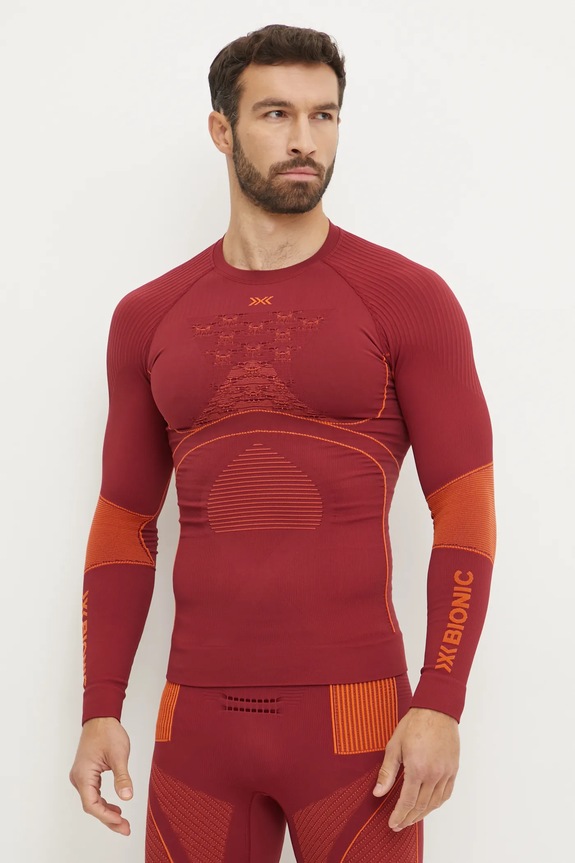 X-Bionic longsleeve funkcyjny Energy Accumulator 4.0 sporty zimowe bordowy EA.WT06W19M