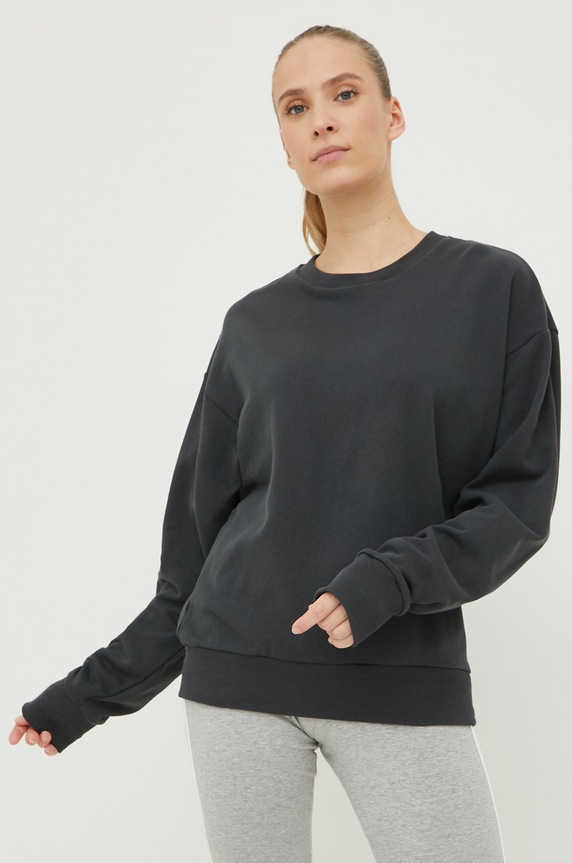 Tepláková mikina adidas Performance bez kapuce šedá HH8507