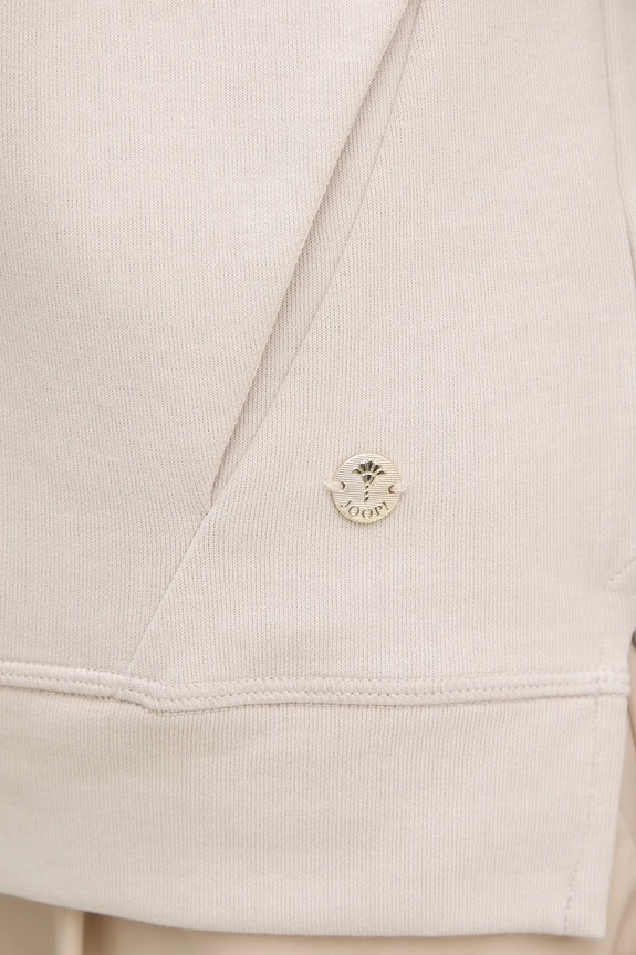 Joop! bluza z kapturem damska z bawełną 30032522 beżowy