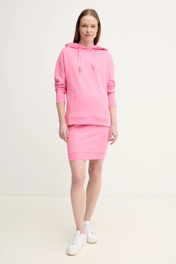 Joop! bluza z kapturem damska z bawełną 30032522 różowy SS26