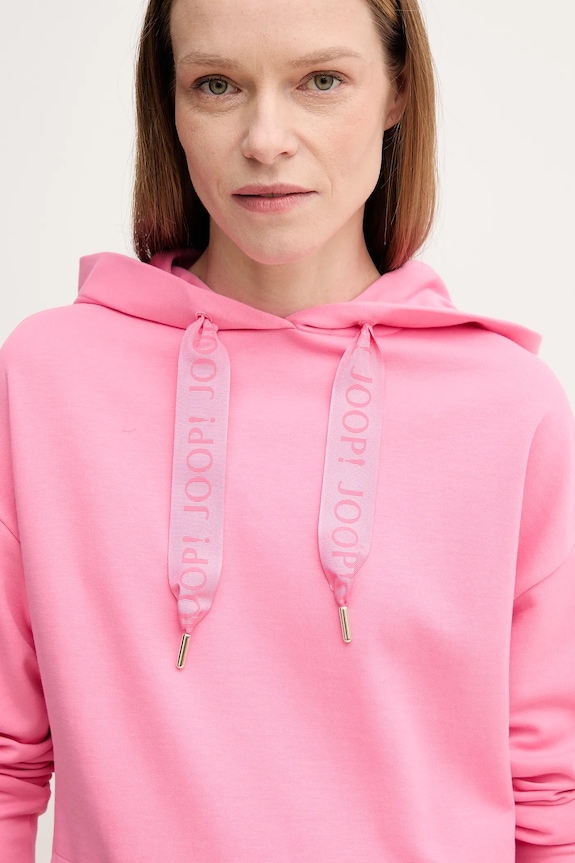 Joop! bluza z kapturem damska z bawełną różowy 30032522
