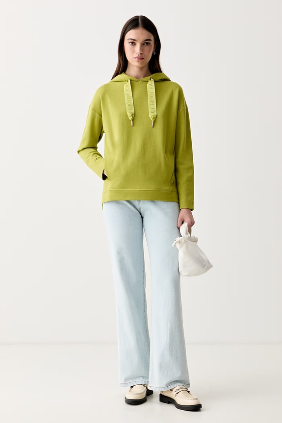 Joop! bluza z kapturem damska z bawełną 30032522 zielony SS26