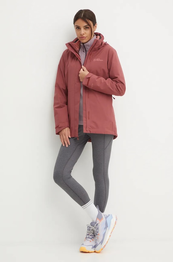 Odzież Jack Wolfskin bluza sportowa Taunus 1709532 fioletowy
