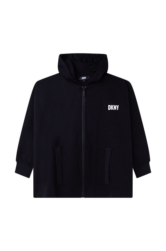 Παιδική μπλούζα DKNY με κουκούλα μαύρο D35S59.156.162