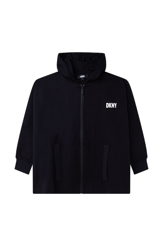 Παιδική μπλούζα DKNY με κουκούλα μαύρο D35S59.156.162