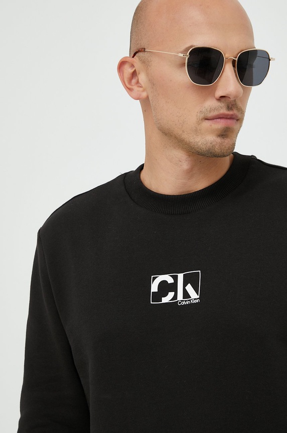Calvin Klein bluza bawełniana czarny K10K109718.9BYY