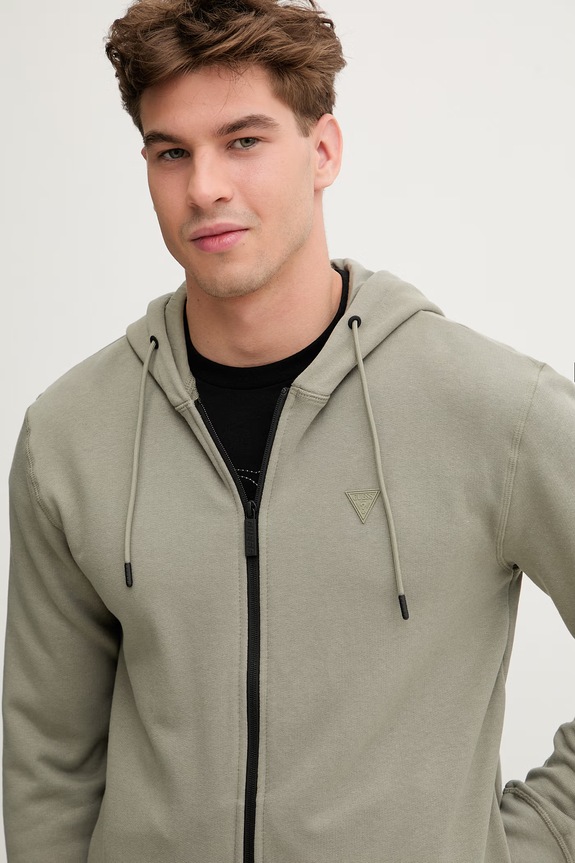 Guess felpa con cappuccio da uomo con cotone ALDWIN verde Z2YQ28.KAIJ1