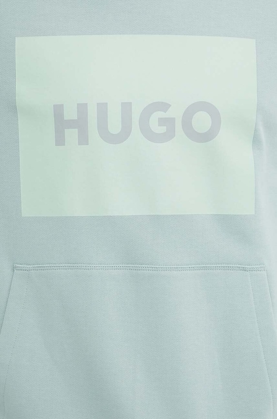 Βαμβακερή μπλούζα HUGO 50473168 τιρκουάζ