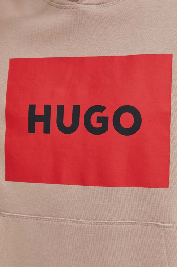HUGO bluza bawełniana 50473168 beżowy