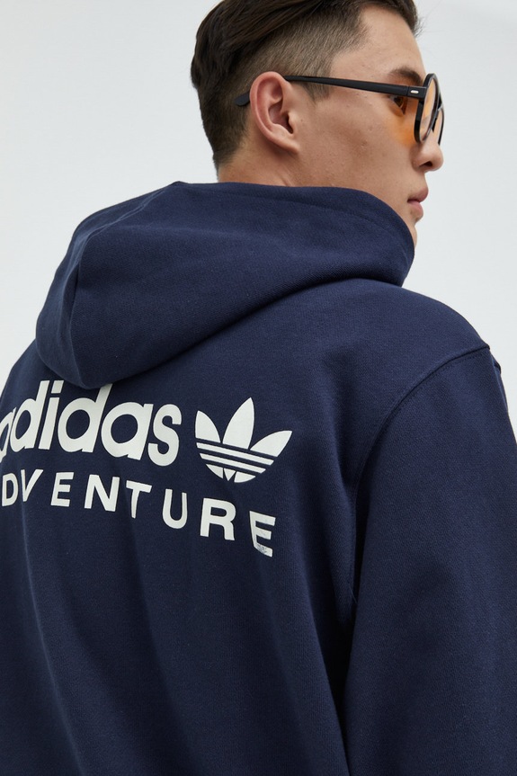 Îmbrăcăminte adidas Originals hanorac de bumbac HK5004 bleumarin