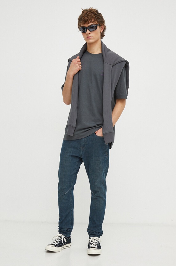 Samsoe Samsoe bluza bawełniana JOEL szary M22300127