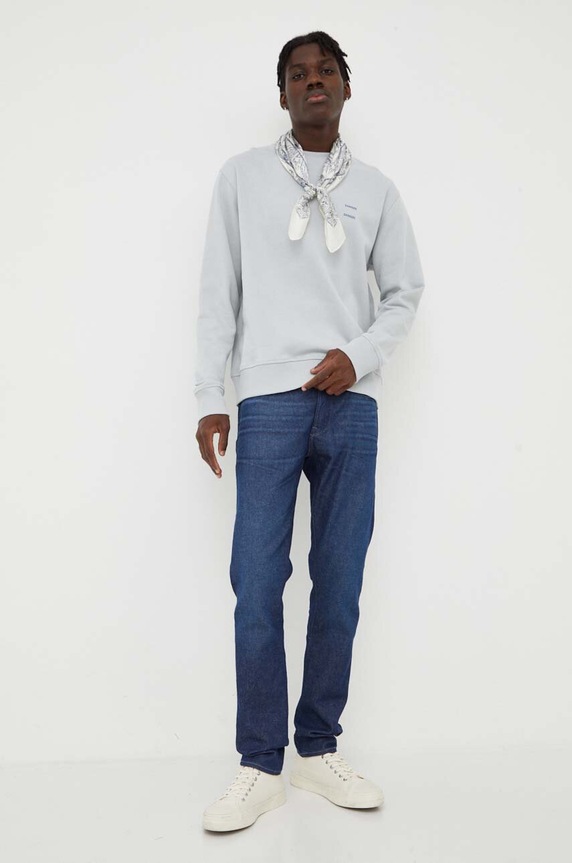 Samsoe Samsoe bluza bawełniana JOEL M22300127 szary AW24