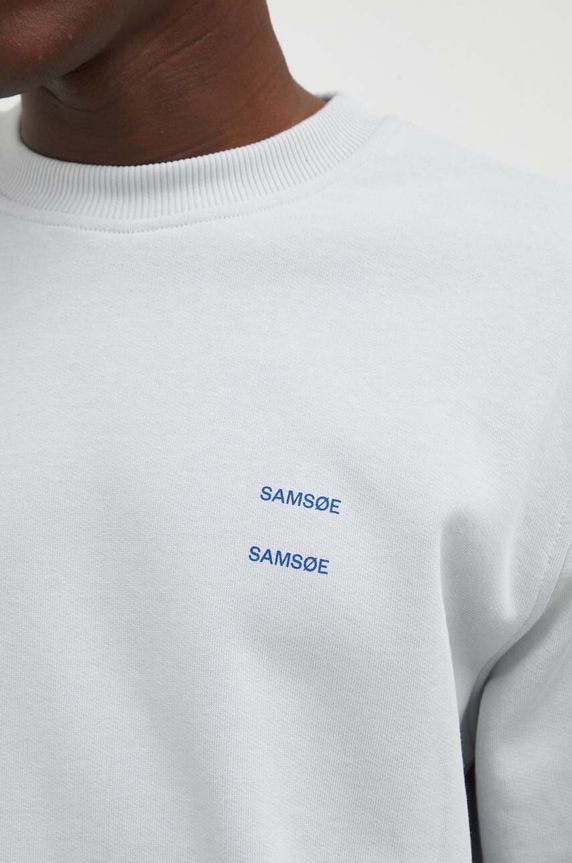 Samsoe Samsoe bluza bawełniana JOEL M22300127 szary
