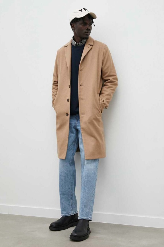 Samsoe Samsoe bluza bawełniana JOEL M22300127 granatowy AW24