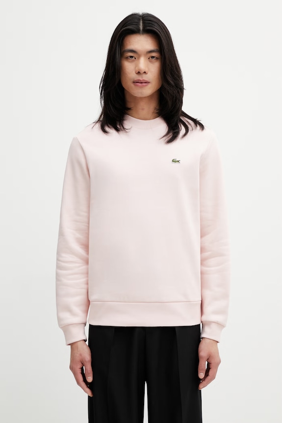 Mikina Lacoste jednofarebný ružová SH9608