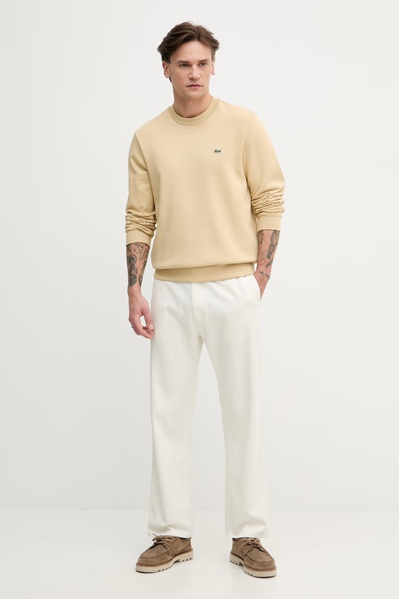 Mikina Lacoste SH9608 béžová SS26